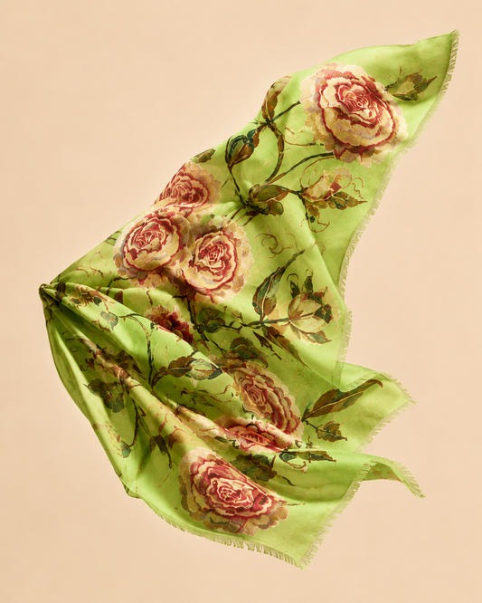 Shava Cashmere Roses Green